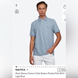 Nautica Men's Sky Blue Polo Shirt 100% cotton